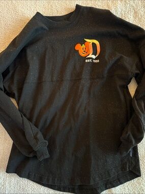 Disney Black Long-Sleeve Sweatshirt with Orange & Yellow Logo